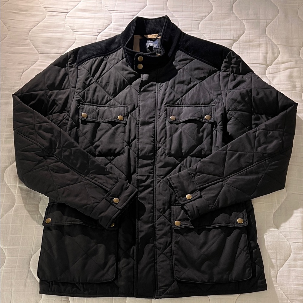 J. Crew Men’s Quilted Jacket — Black — Medium